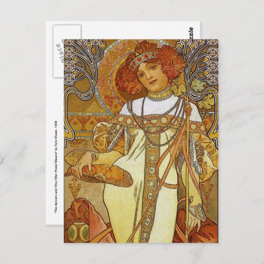 "Autumn" by Alphonse [Alfons] Mucha Briefkaart (Voorkant / Achterkant)