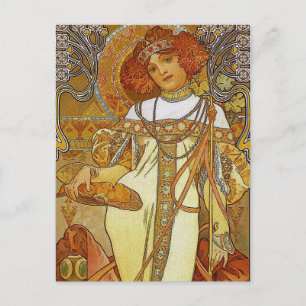 "Autumn" by Alphonse [Alfons] Mucha Briefkaart