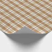 Autumn Cabin Tartan Brown Tan Pset Check Gift Cadeaupapier (Hoek)
