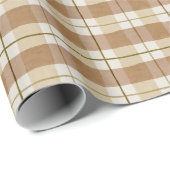 Autumn Cabin Tartan Brown Tan Pset Check Gift Cadeaupapier (Rol Hoek)