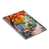 Autumn Cafe Watercolor Fall Foliage Notitieboek (Rechterzijde)