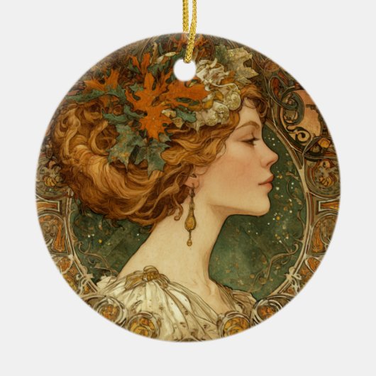 Autumn Cameo Ornament –  Art Nouveau stijl (Voorkant)