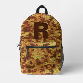 Autumn Camouflage Glitter Orange Hunting Camo Bedrukte Rugzak (Voorkant)