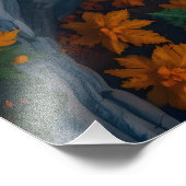 Autumn Canyon Waterfall – Vibrant Fall Forest Land Foto Afdruk (Hoek)