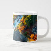 Autumn Canyon Waterfall – Vibrant Fall Forest Land Grote Koffiekop (Rechts)