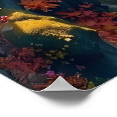 Autumn Canyon Waterfall – Vibrant Fall Forest Land Poster (Hoek)