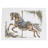 Autumn Carousel Horse Drawing Gift Bag Groot Cadeauzakje (Voorkant)
