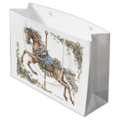 Autumn Carousel Horse Drawing Gift Bag Groot Cadeauzakje (Achterkant Gekanteld)