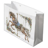Autumn Carousel Horse Drawing Gift Bag Groot Cadeauzakje (Voorkant Gekanteld)