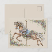 Autumn Carousel Horse Drawing Post Card Briefkaart (Voorkant / Achterkant)