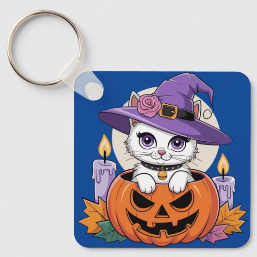Autumn Cat Magic Sleutelhanger (Voorkant)