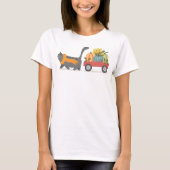 Autumn Cat & Pumpkins T-shirt (Voorkant)