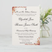 Autumn Catholic Red and Gold Wedding Invitation Kaart (Staand voorkant)