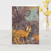 Autumn Cats Wenskaart Kaart (Gele Bloem)