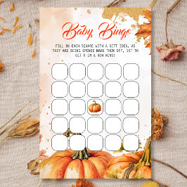 Autumn Celebration Baby Shower Bingo Game