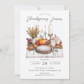 Autumn Celebration Thanksgiving Dinner Invitation Kaart (Voorkant)