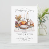 Autumn Celebration Thanksgiving Dinner Invitation Kaart (Staand voorkant)