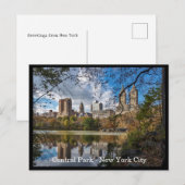 Autumn Central Park, New York City Custom Text Briefkaart (Voorkant / Achterkant)