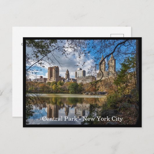 Autumn Central Park, New York City Custom Text Briefkaart (Voorkant / Achterkant)