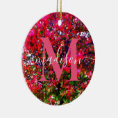 Autumn Changing Leaves, roze impressionistische bo Keramisch Ornament (Rechts)