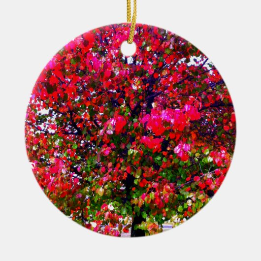 Autumn Changing Leaves, roze impressionistische bo Keramisch Ornament (Voorkant)