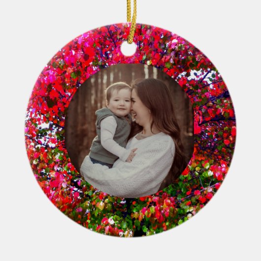 Autumn Changing Leaves, roze impressionistische bo Keramisch Ornament (Voorkant)