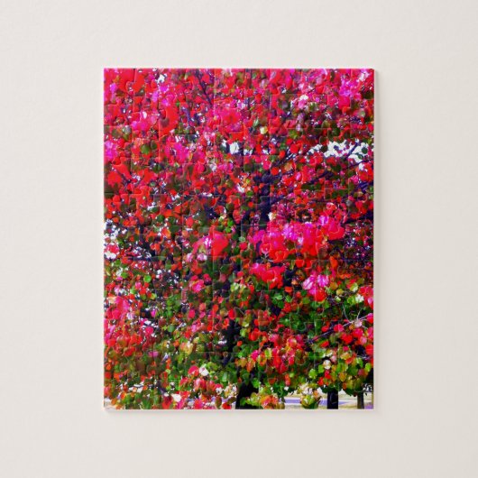 Autumn Changing Leaves, roze impressionistische bo Legpuzzel (Verticaal)