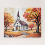 Autumn Chapel/Church Legpuzzel<br><div class="desc">Autumn Chapel/Church
Art/illustration
colorful
customizable</div>