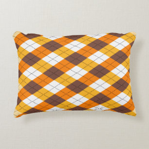 Autumn Checkered Art Pattern Pillow Accent Kussen