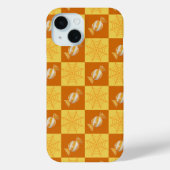 Autumn Checkered Cobweb & Snacks iPhone case (Achterkant)