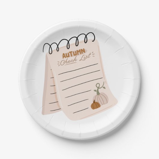 Autumn Checklist Notitieblok Herfst to do lijst Papieren Bordje (Voorkant)