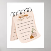 Autumn Checklist Notitieblok Herfst to do lijst Poster (Voorkant)