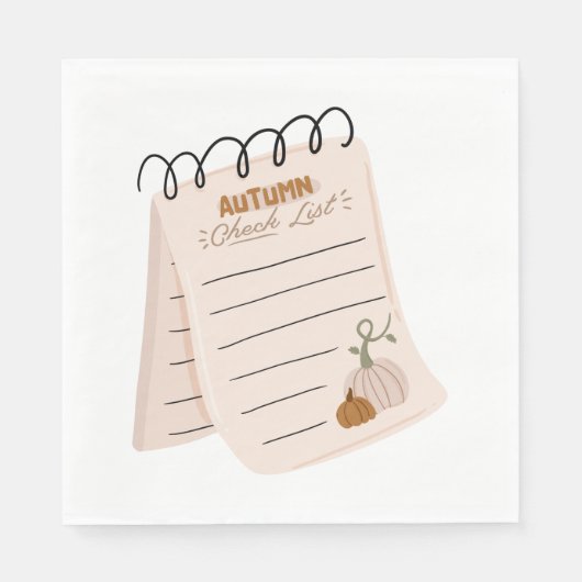 Autumn Checklist Notitieblok Herfst to do lijst Servet (Voorkant)