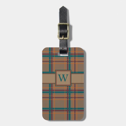 Autumn Chic Plaid Bagagelabel (Voorkant verticaal)
