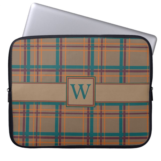 Autumn Chic Plaid Laptop Sleeve (Voorkant)