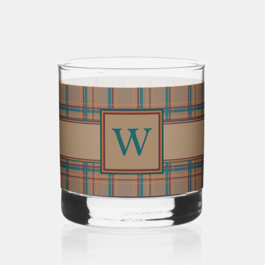 Autumn Chic Plaid Whisky Glas (Voorkant)