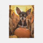 Autumn Chihuahua Fleece Deken (Voorkant)