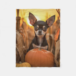 Autumn Chihuahua Fleece Deken