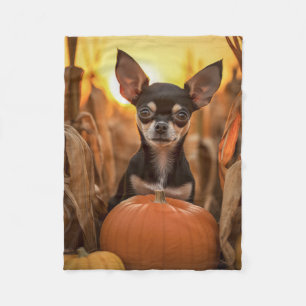 Autumn Chihuahua Fleece Deken