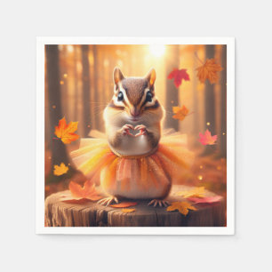Autumn Chipmunk Ballerina Dancer Servet