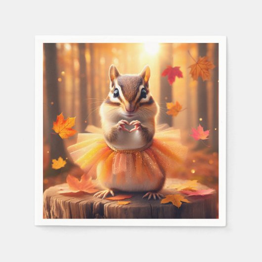 Autumn Chipmunk Ballerina Dancer Servet (Voorkant)