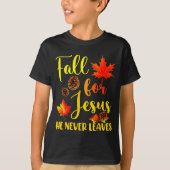 Autumn Christian Thanksgiving Fall For Jesus He Ne T-shirt (Voorkant)