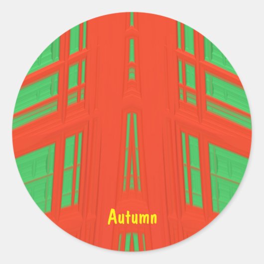 AUTUMN ~ CHRISTMAS Red Green ~ Ronde Sticker (Voorkant)