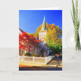 "Autumn Church" Blank Wenskaart Kaart