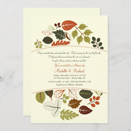 Autumn Circle-uitnodiging Kaart (Voorkant / Achterkant)