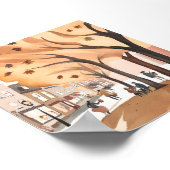 Autumn City Park | Fall Foliage Watercolor Art Poster (Hoek)