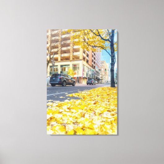 Autumn City Street Canvas Afdruk (Voorkant)