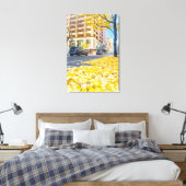 Autumn City Street Canvas Afdruk (Insitu (Slaapkamer))