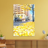 Autumn City Street Canvas Afdruk (Insitu (Woonkamer))