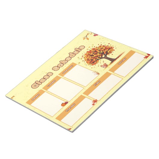 Autumn Class Schedule with Cute Fall Illustrations Notitieblok (Schuin)